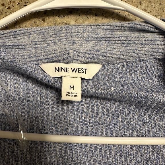 Nine West Light Blue Open Cardigan Size Medium - Picture 3 of 5